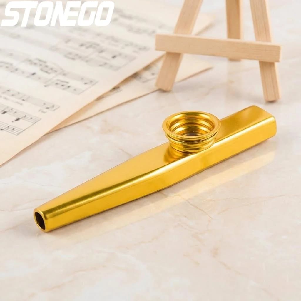 Strumento Kazoo in metallo facile da imparare per principianti, chitarra, ukulele, accompagnamento musicale, banda di trombe