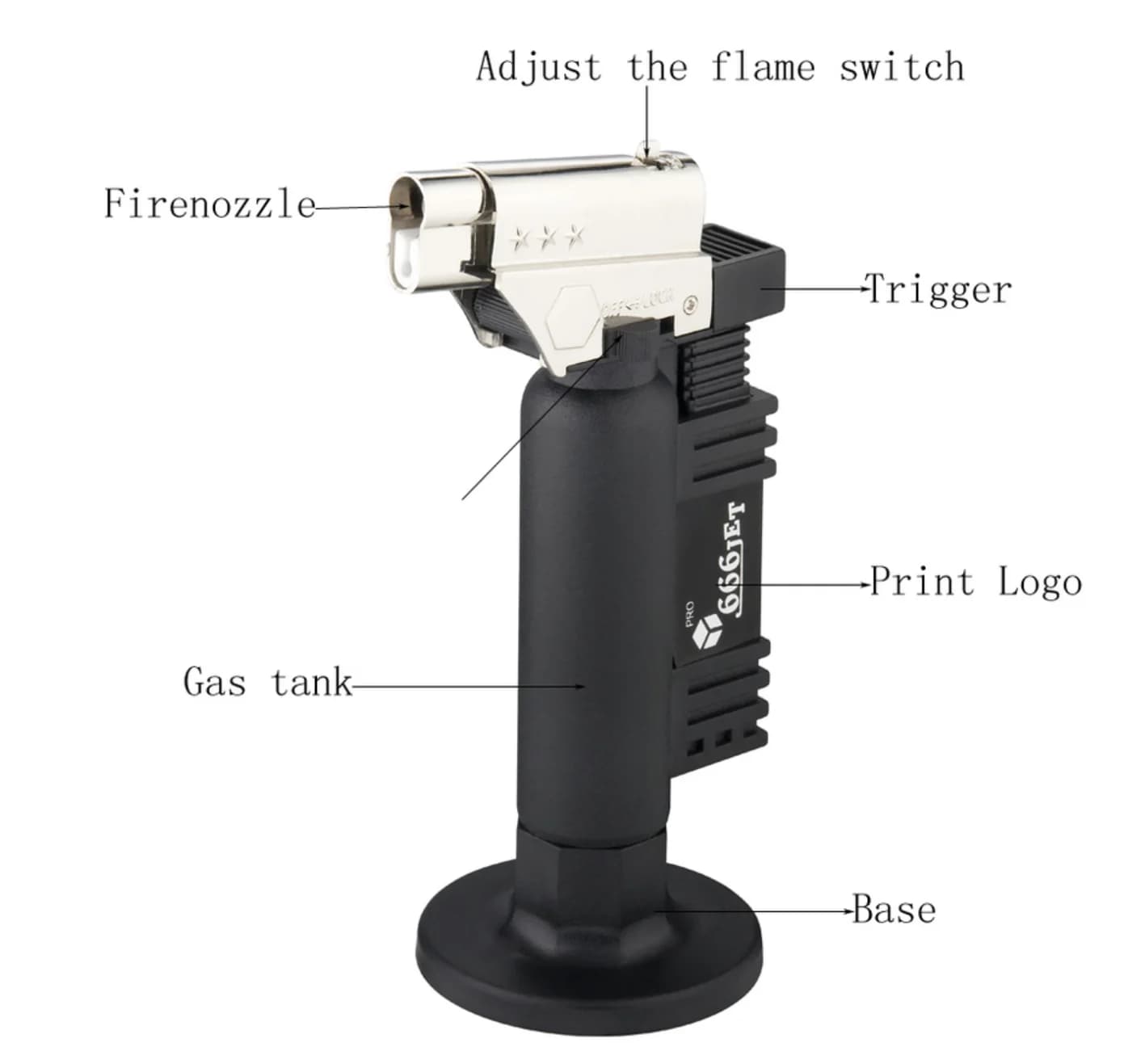 Pistola a fiamma a getto classica con blocco di sicurezza, pistola termica per laboratorio odontotecnico, torcia a gas butano per saldatura, accendino a fiamma