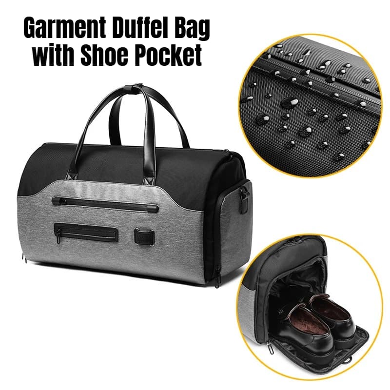 Men's Large Capacity Waterproof Travel Duffel Garment Bag with Shoe Pocket Multifunction Suit Storage Handbag for Business Trip