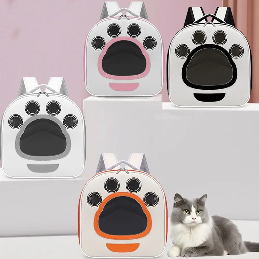Foldable Pet Backpack Breathable Lightweight Portable Pet Bag Comfortable Side Mesh Cats Carrying Case Window Design