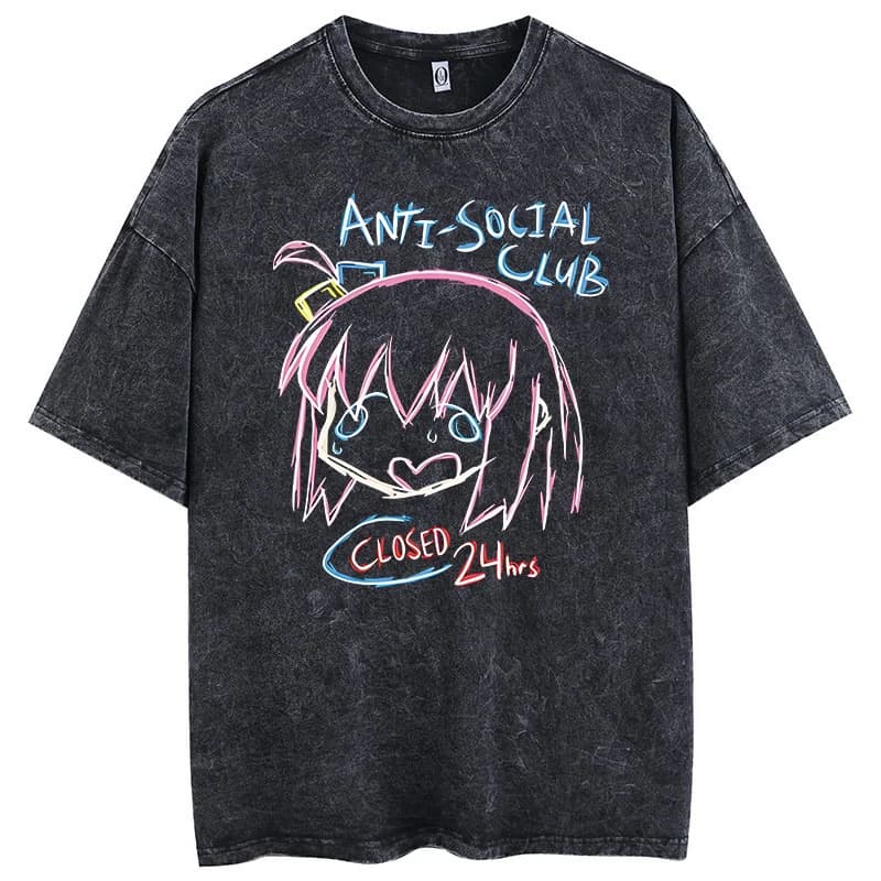 Magliette stampate oversize da uomo Bocchi Club Music Band Anime Bocchi The Rock Top in cotone Girocollo creativo T-shirt lavata