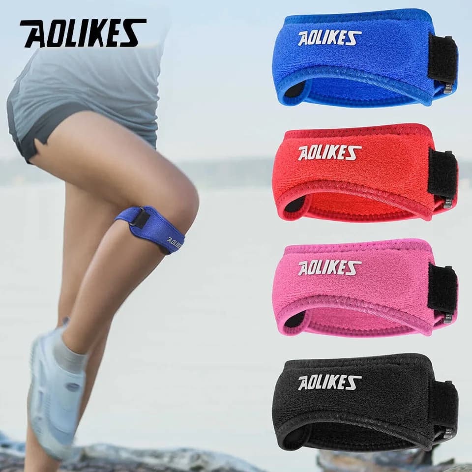 AOLIKES Fascia per Tendine Rotulee, Supporto per Tendine Rotulee, Fascia per Ginocchio per Corsa, Escursionismo, Calcio, Basket, Tennis