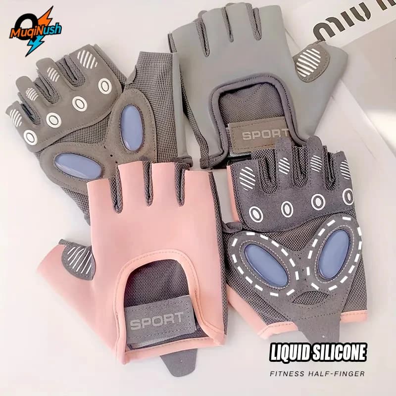 MuqiNush 1 pair of sports gloves for fitness, gym, body building, workout, weight lifting, anti-slip exercises for women and men, yoga