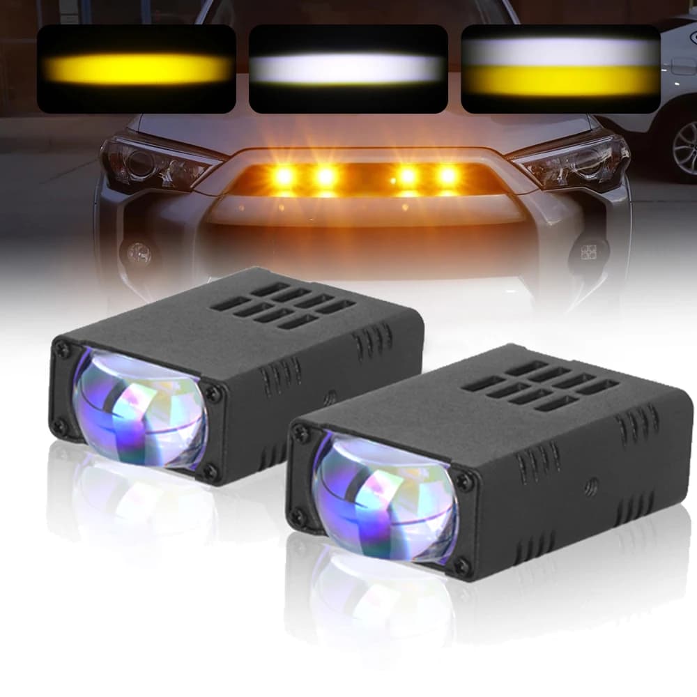 2PCS LED Faro Paraurti Fendinebbia Lente del proiettore Luce da lavoro Mini Luce di guida Luci ausiliarie per auto moto