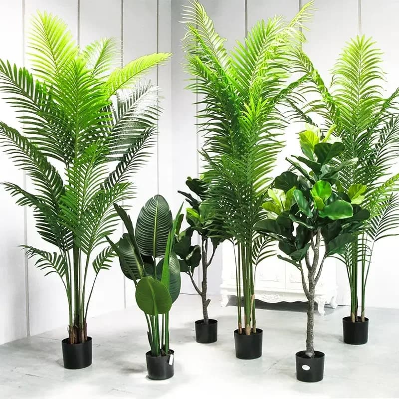 Artificial Plants, Bonsai Tree for Home Furniture, Plastic Plants with Vases, Garden Landscape, Modern Indoor Fin Plants, Palma
