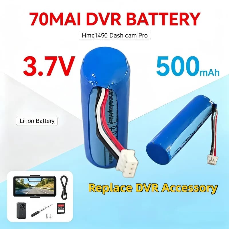 500mAh 3.7V Lithium Replacement Battery Car DVR Accessory For 70mai Hmc1450 Dash Cam Pro Recorder