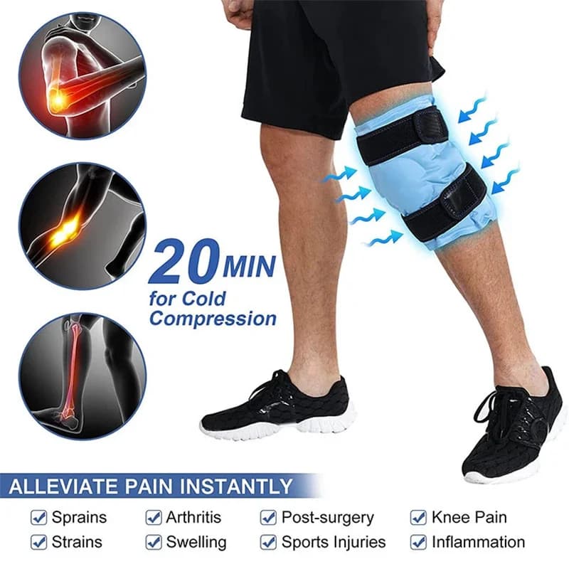 Borsa per il ghiaccio con ginocchiera Articoli sportivi Borsa per il ghiaccio per polpacci Borsa per terapia con ginocchiera rinfrescante per gel impacco freddo e caldo per polpacci