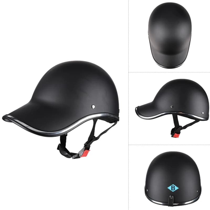 Casco Moto Mezzo Integrale Stile Berretto da Baseball Universale Uomo Donna, Casco per Bici Elettrica, Casco Classico per Scooter