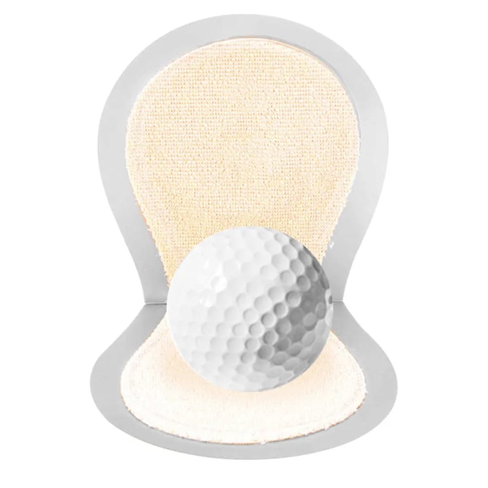 Sacchetto per la pulizia delle palline da golf, 1 pezzo, con superficie in flanella, imbottitura in PU, a lento ritorno, lavabile, riciclabile, a forma creativa, per la pulizia delle palline da golf.