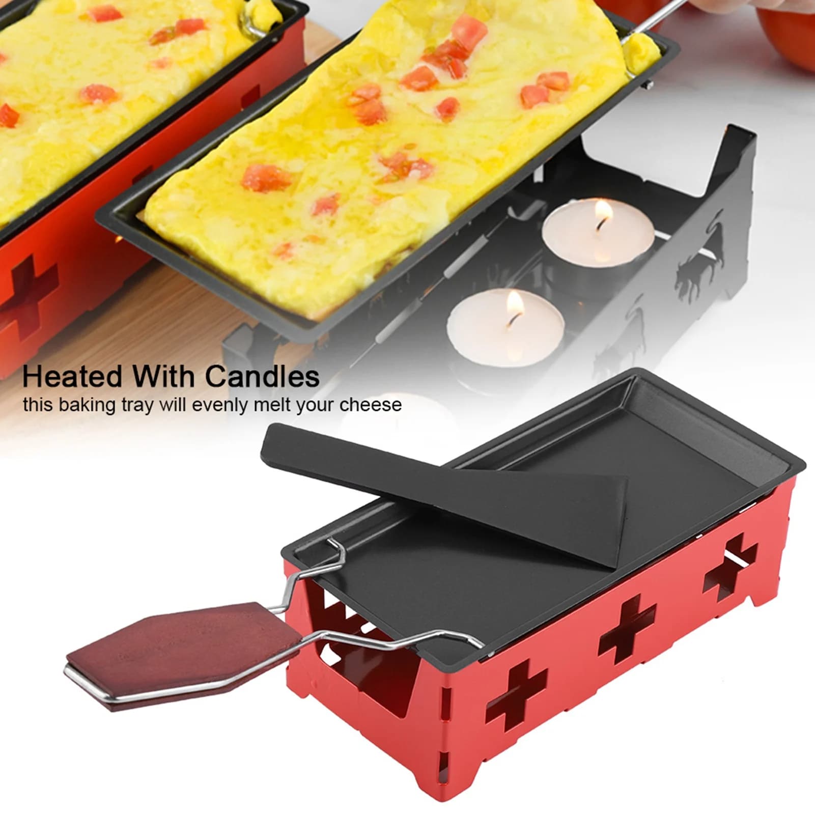 F2 Forno per formaggio portatile Teglia da forno Set di fornelli Cucina di casa Strumento per grigliare Crema da campeggio Piatto riscaldante Buffet di formaggio occidentale