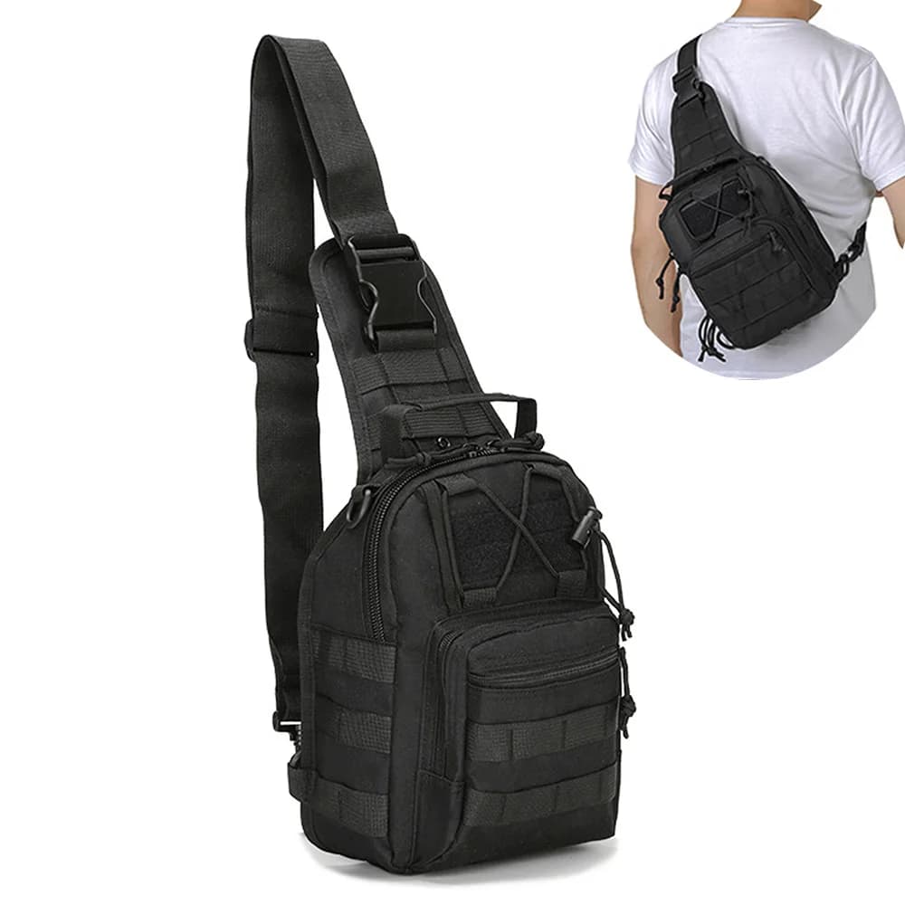 Borsa a tracolla da uomo, zaino monospalla, borsa da viaggio, sportiva, da arrampicata, tattica, militare, in nylon, borsa a tracolla laterale da uomo