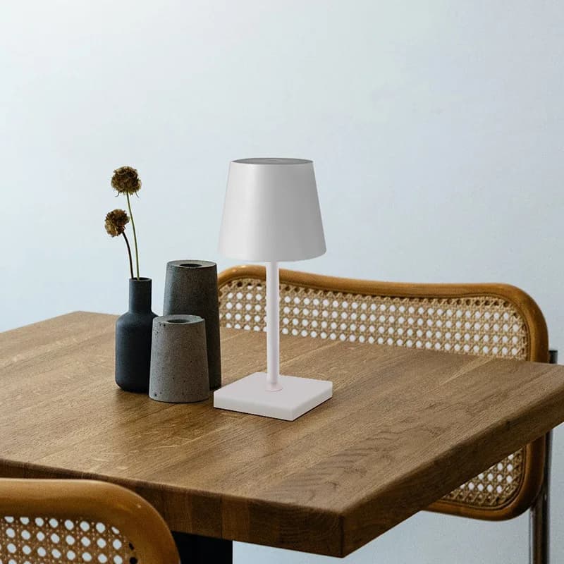 Lampada da Tavolo Decorativa in Alluminio, Lampada Notturna LED Ricaricabile per Camera da Letto, Lampada da Scrivania Silenziosa per Bar e Caffè