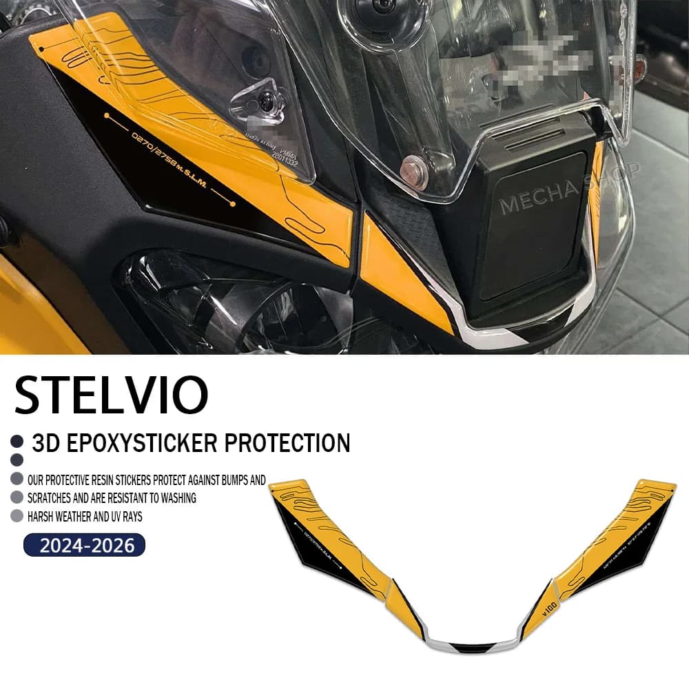 Per Moto Guzzi Stelvio 2024-2026 Decalcomanie Accessori Moto Parabrezza Sotto 3D Adesivo di Protezione In Resina Epossidica