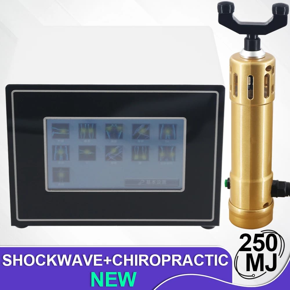 New shock wave therapy machine 250MJ, 2 IN 1 chiropractic instruments for the treatment of erectile dysfunction, shock wave massage gun, body relaxation massager