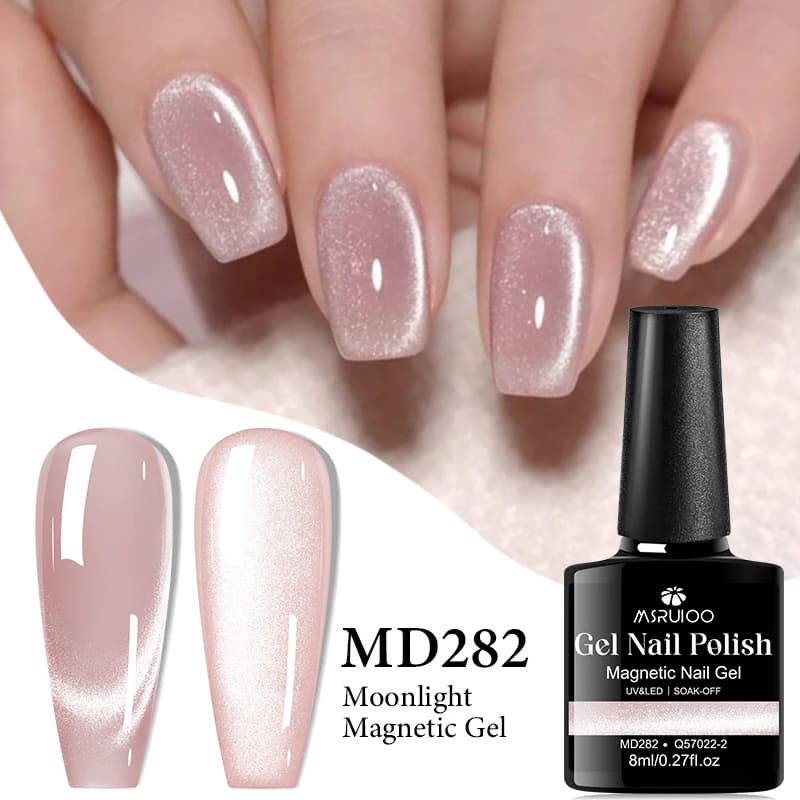 MSRUIOO 8ml Smalto per unghie gel magnetico gatto Moonlight Rosa Argento Giallo Verde Gel UV semitrasparente LED Vanrish Design Manicure