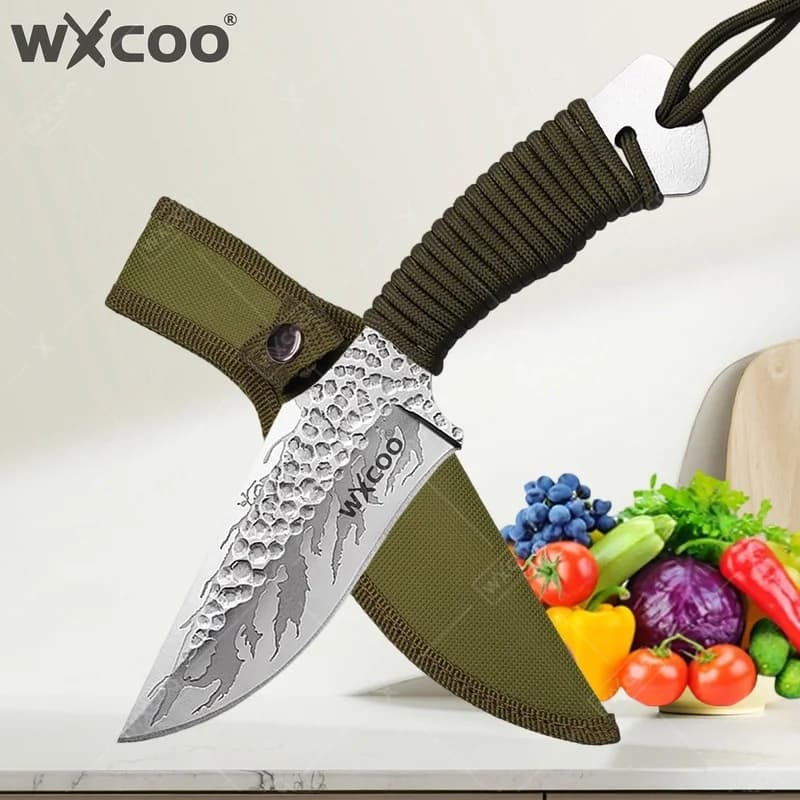 WXCOO Forged Stainless Steel Butcher Knife Household Kitchen Boning Cleaver Vegetable Fruit Cutter Barbecue Cooking Knife