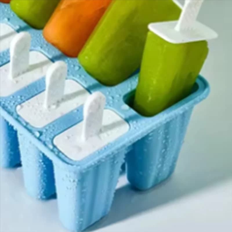 B97A-Moldli per ghiaccioli 10 pezzi Stampi per ghiaccioli Senza silicone Ghiaccio Stampo per ghiaccioli a rilascio facile 10 bastoncini Ghiaccio facile 10