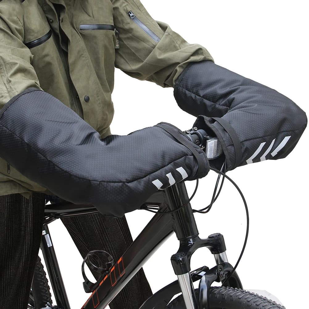 Handlebar Gloves Mountain Bike Gloves Reflective Bearings Polyester Material Large Gloves Easy Installation Cycling Gloves