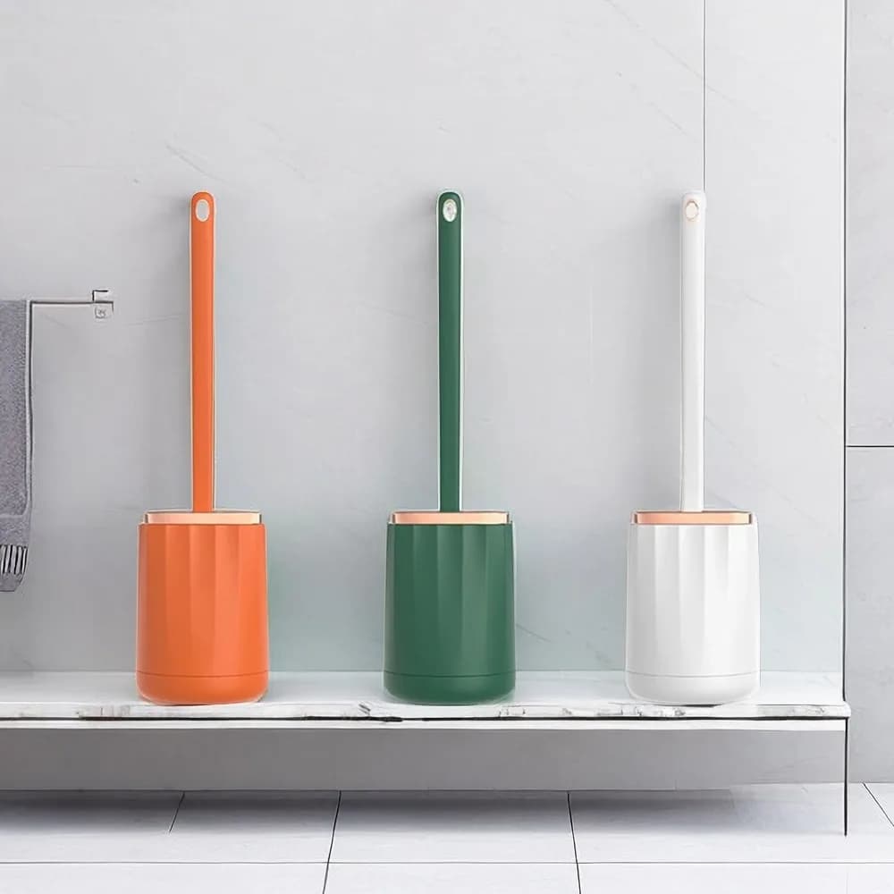 Set di scopini per WC in silicone per uso domestico Scopini per WC ultra puliti WC multifunzionale senza angoli morti Accessori per il bagno per uso domestico