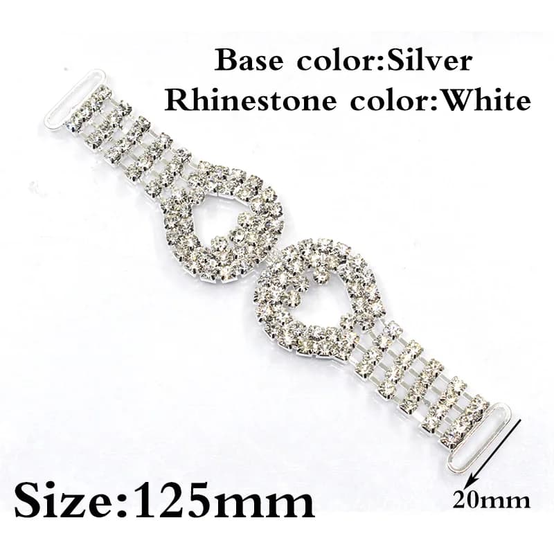Nuovo arrivo 2 pezzi 125 mm fibbia in cristallo lucido catena di metallo fai da te per costumi da bagno reggiseno strass bikini connettore prezzi di vendita