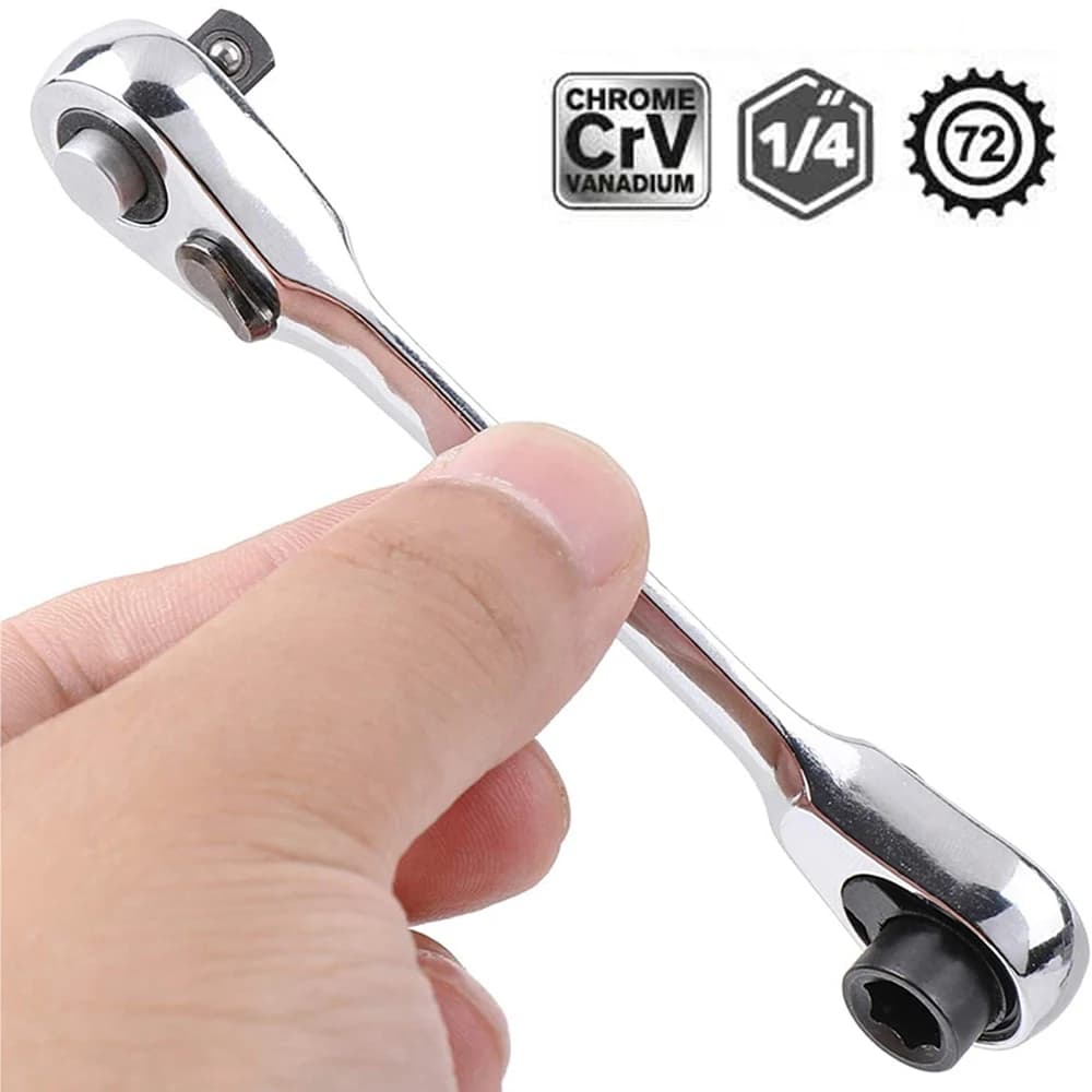 Mini Treble 1/4 Wrench Wrench Double Attack Ouick Cacciavite a compass Set of hexagonal keys Key 2 in 1 Manual repair tools
