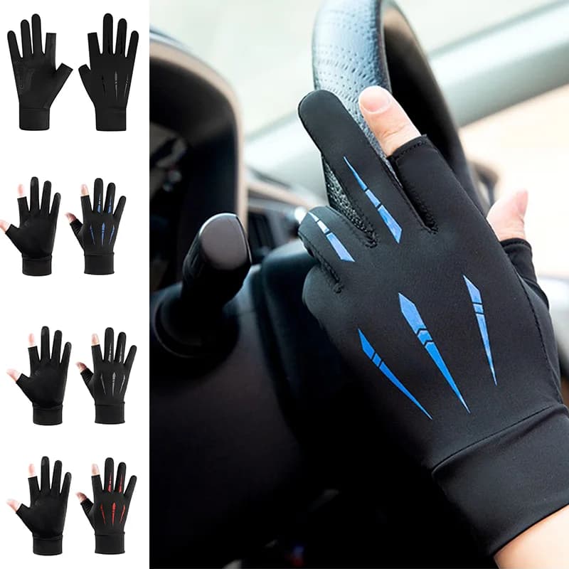 Guanti in Seta Ghiaccio Uomo Donna Traspiranti Touch Screen Sottili Protezione Solare per Ciclismo Outdoor Anti-UV Altamente Elastici Asciugatura Rapida