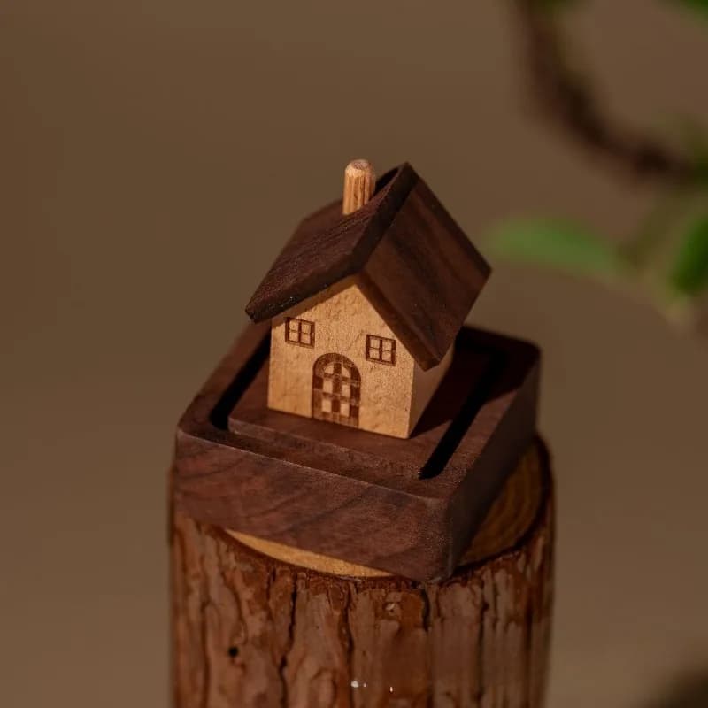 ​​​​​​​Miniature Landscape Wooden Cabin Aroma Diffuser Car Home Decorative Essential Oil Fragrance Ornament Reed Diffuser