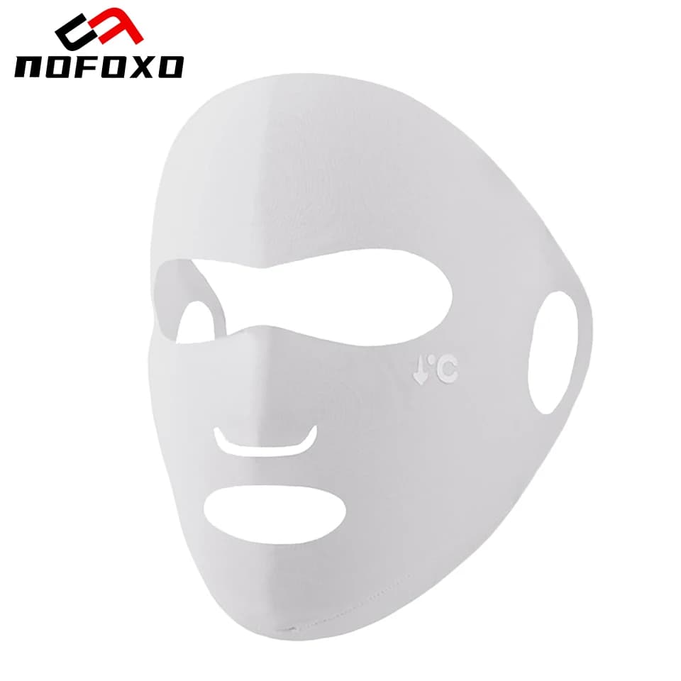 NOFOXO Maschera estiva da donna con protezione UV per tutto il viso, in seta ghiaccio, senza cuciture, leggera, per esterni