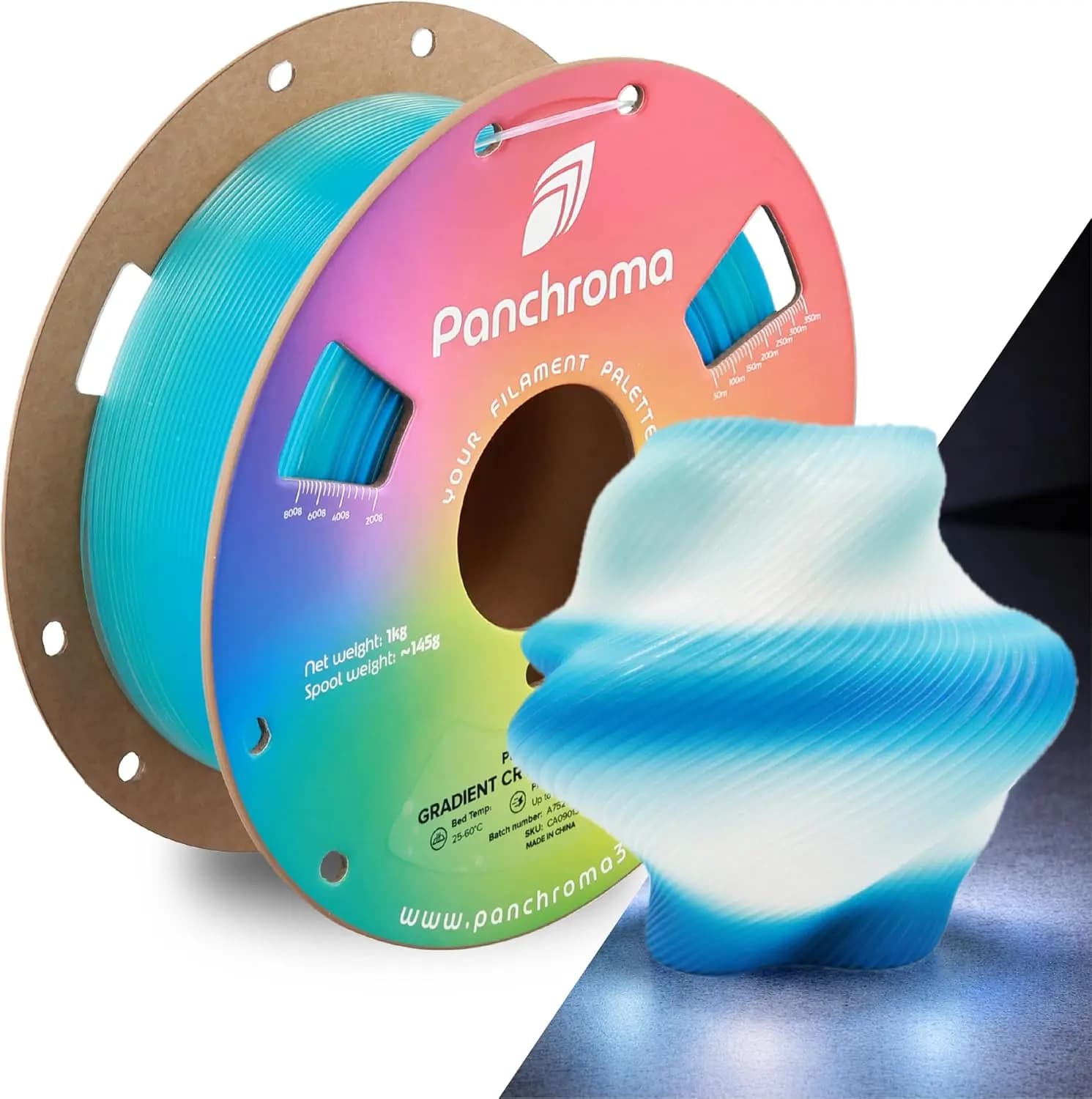 Polymaker Panchroma Gradient Translucent PLA Filament 1.75mm 1KG Clear Gradient Color Change 3D Printing Material AMS Fit