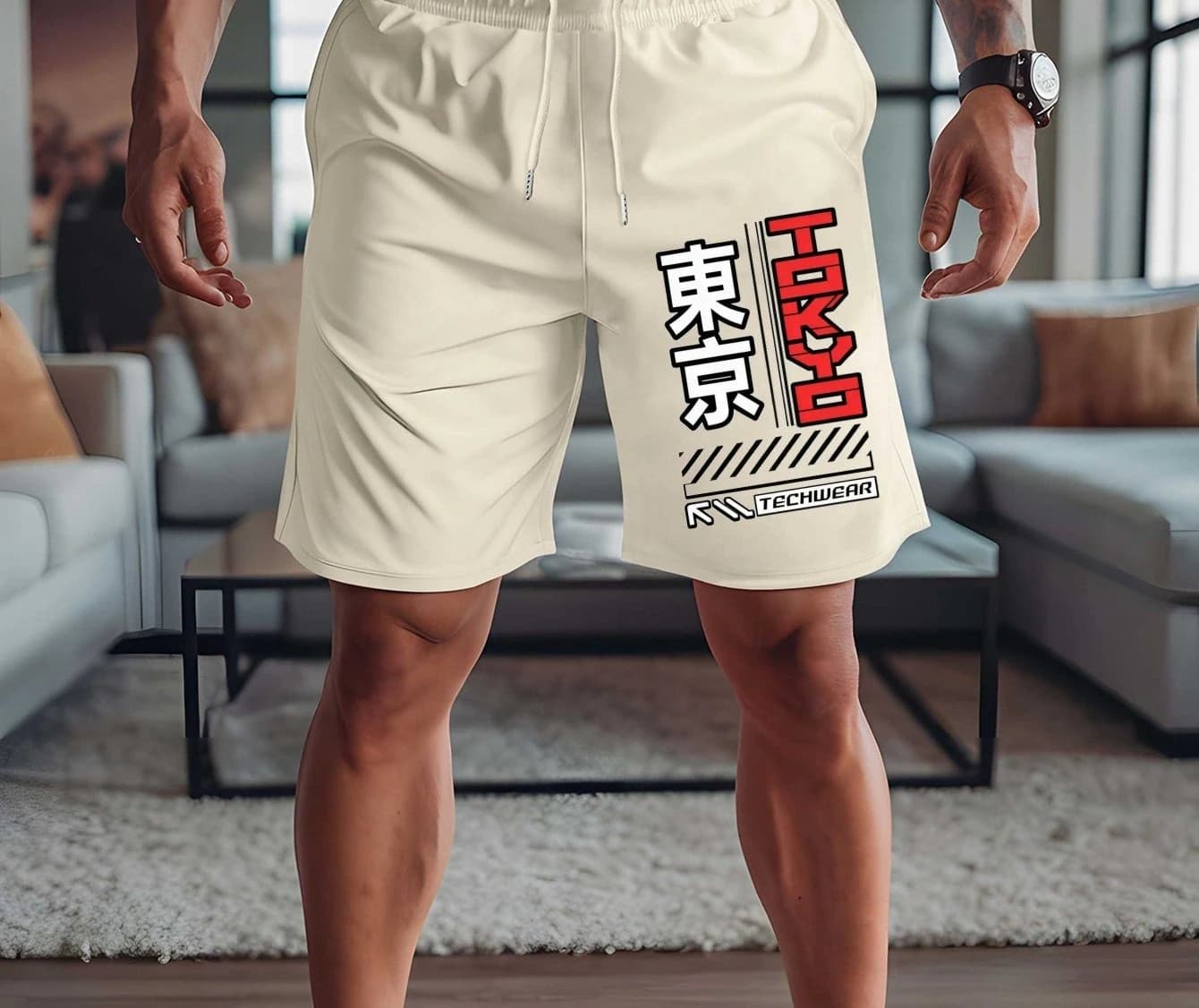 Pantaloncini estivi da uomo Tokyo Outdoor, adatti per sport come la pesca e il basket, comodi, morbidi e traspiranti