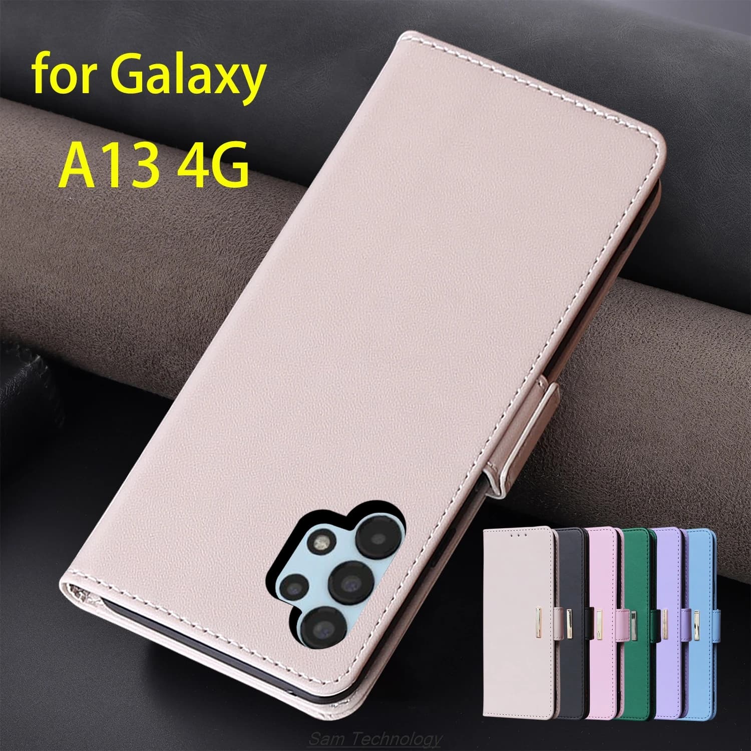 Custodia in pelle con fibbia magnetica per Samsung Galaxy A13 4G A135F 6.6 "Braccialetto RFID BLOCCO Flip Cover femminile Semplice Fundas Coque