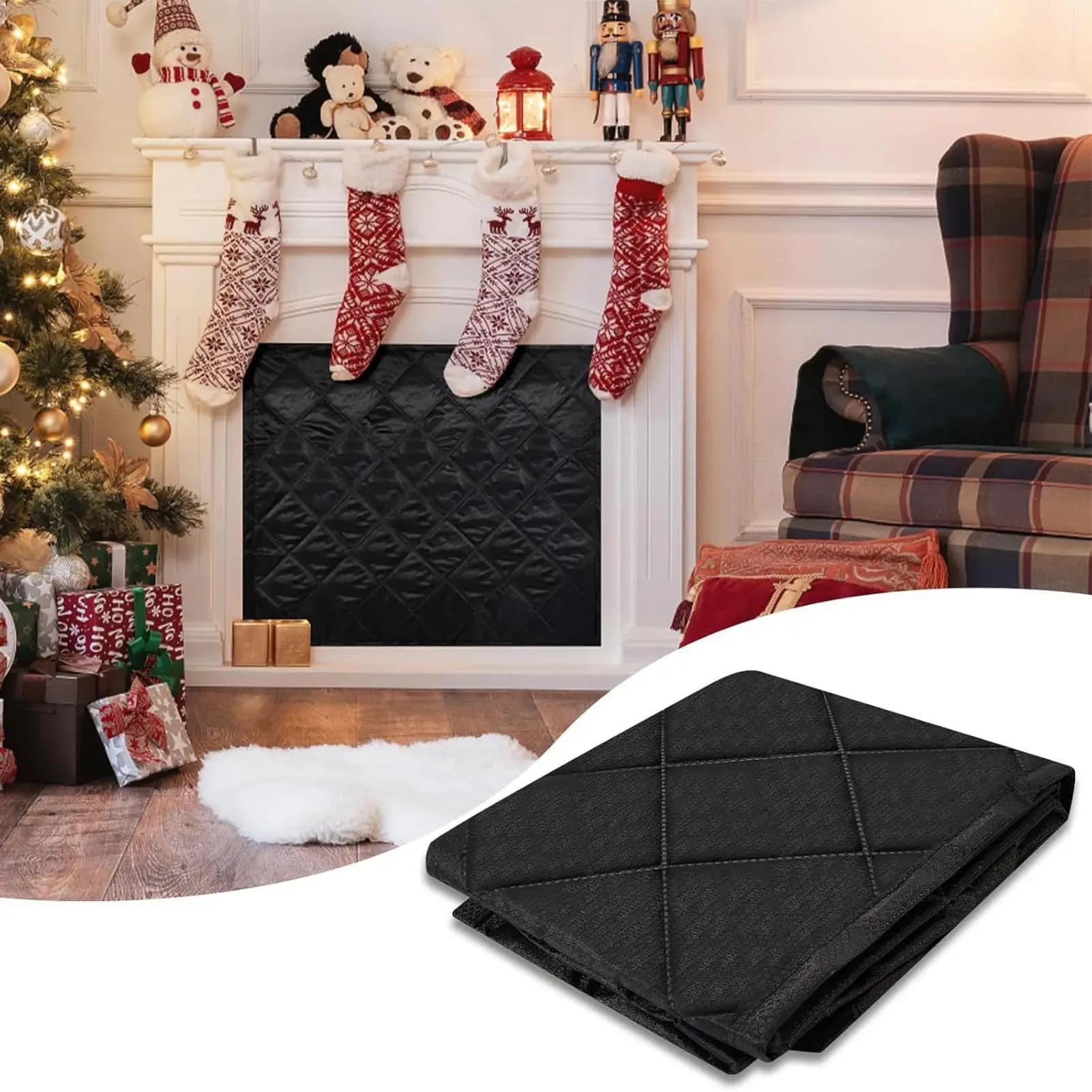 Copertura per camino Coperta magnetica per prevenzione della perdita di calore Coperta per blocco della perdita di calore per Natale Inverno Estate Soggiorno Camera da letto