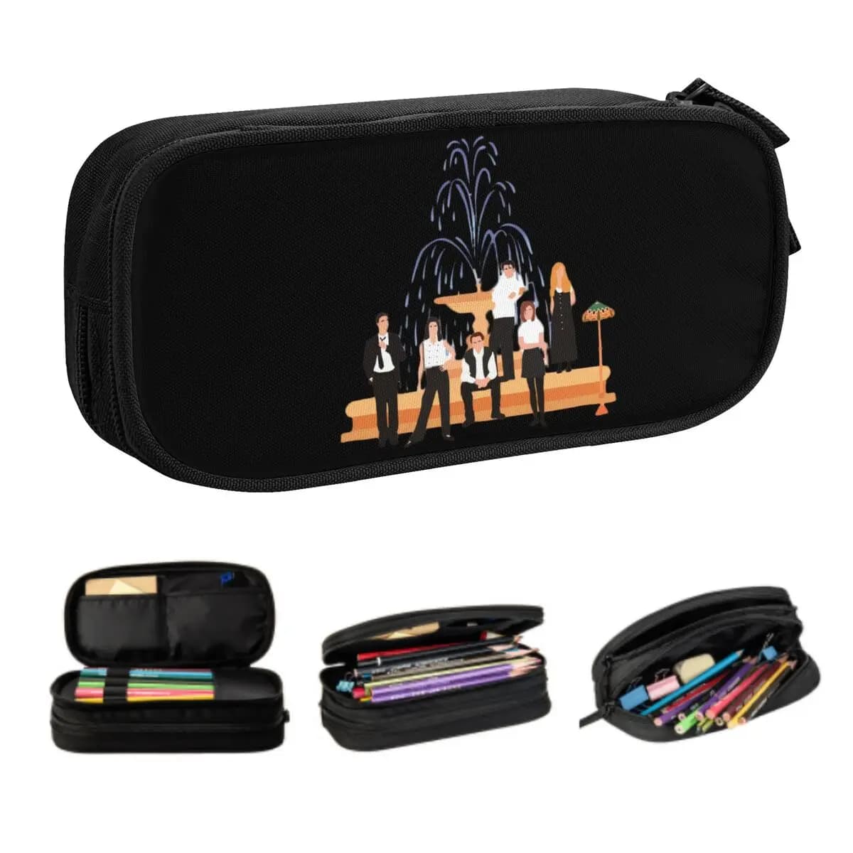 Astucci personalizzati per TV Show Kawaii Friends per ragazze e ragazzi, grande borsa per penne, accessori scolastici
