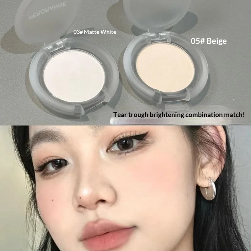 HERORANGE Palette Monochromatic Opachi Illuminanti, Polvere Illuminante Naturale per Contorno Occhi Delicato, Illumina e Valorizza