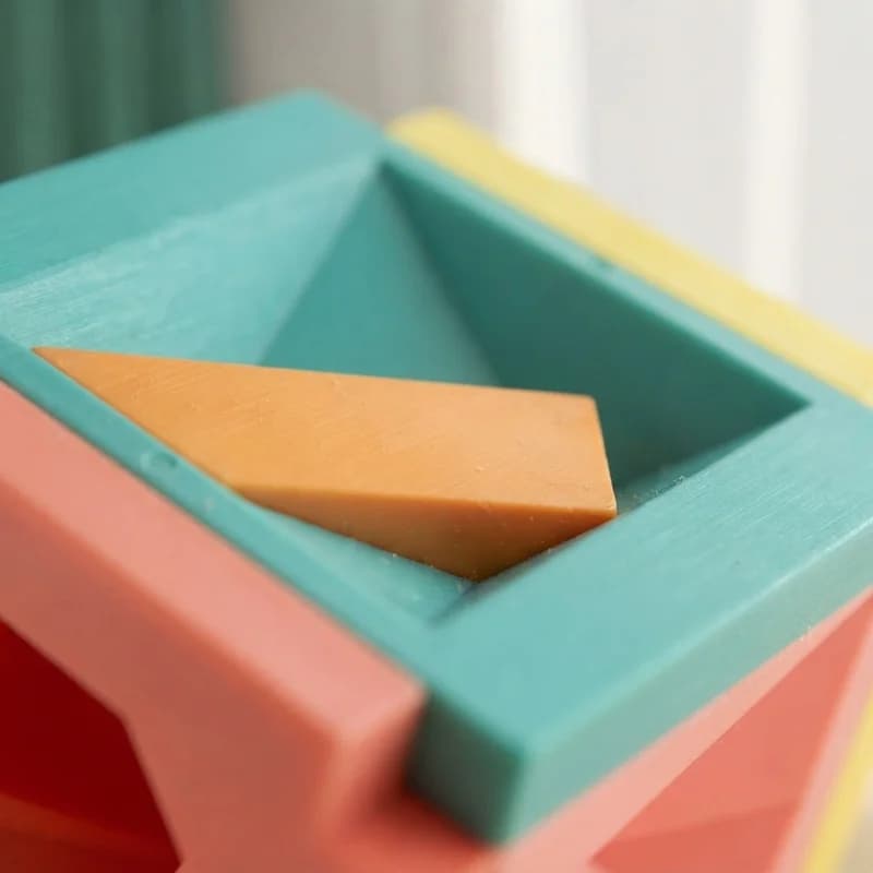 Wooden Shape Sorting Toy with Colorful Blocks for Toddlers, Engaging Learning Tool for Fine Motor Skills Development