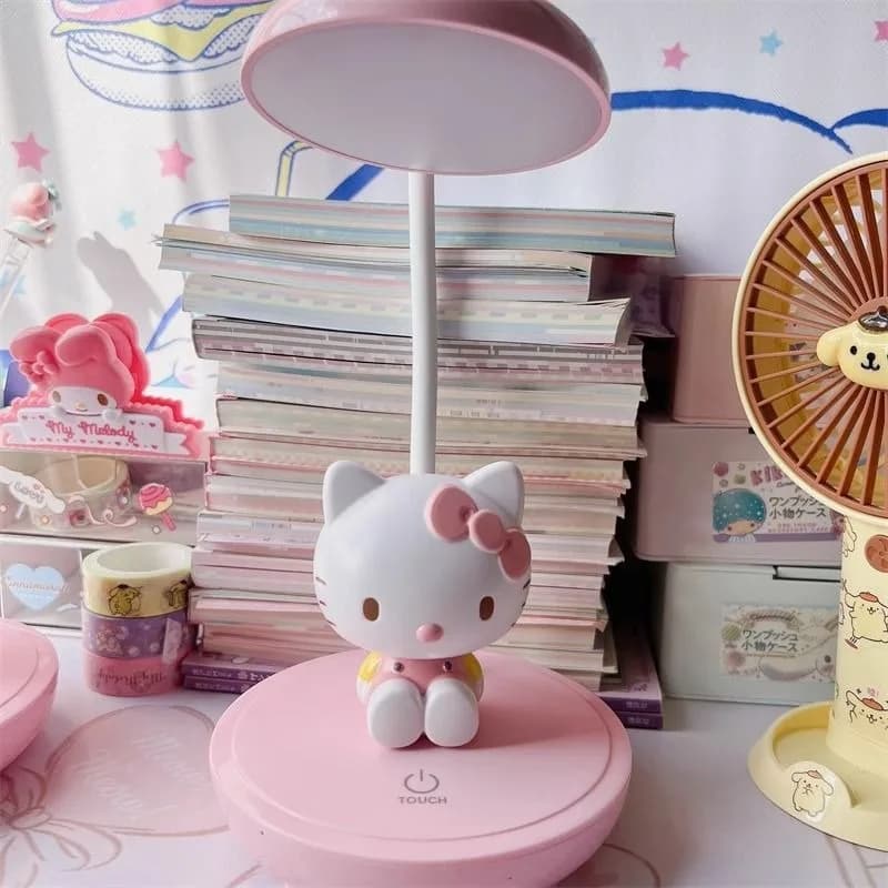 Nuova Lampada da Scrivania Sanrio Hello Kitty My Melody, Lampada da Comodino Kawaii Anime Cartoon, Protezione per gli Occhi, per Camera da Letto e Studio