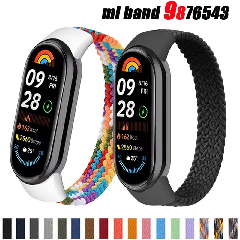 Cinturino per Mi Band 9/8/7/6/5/4/3 accessori cinturino di ricambio intrecciato in Nylon elastico correa per cinturino Xiaomi Miband 9