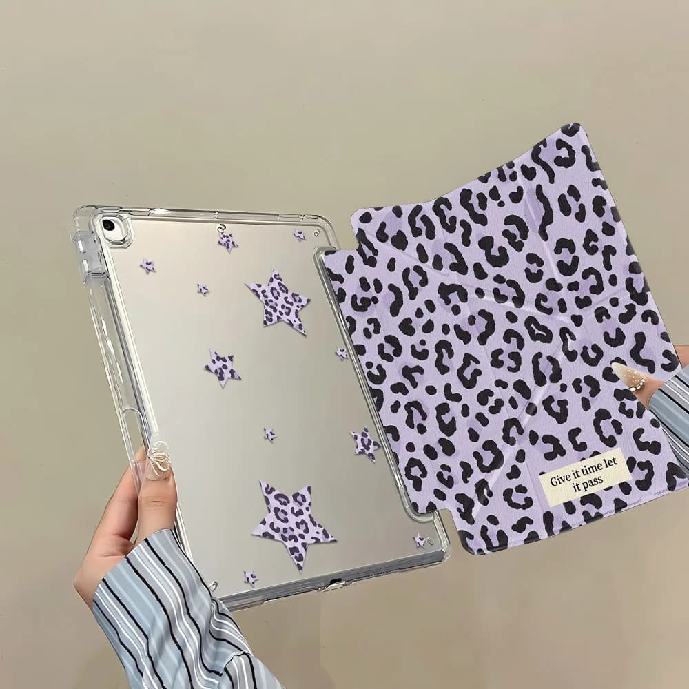 Leopard Print Tablet Case For iPad Pro 11 12.9 13 M4 6 7 8 9 10 11th A16 10.9 10.2 Mini 6 With Pencil Holder Case Cover