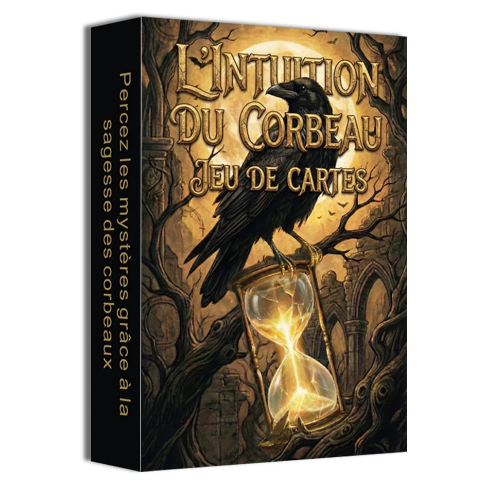 Mazzo di carte Oracle francesi, mazzo di carte Crow's Insight, 50 carte per lettura personale, carte dei Tarocchi francesi, 12*8, 14+
