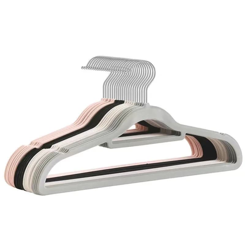 SONGMICSHOME Appendiabiti in velluto Confezione da 30 antiscivolo con tacche sulle spalle Barra per pantaloni Gancio girevole a 360°