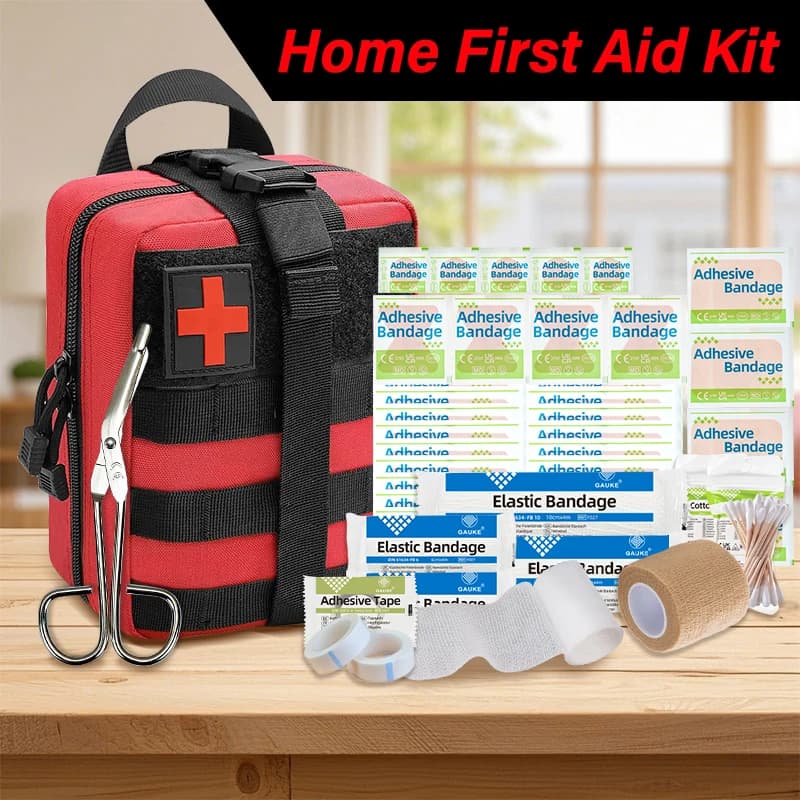 143PCS Emergency Survival Kit, Portable Tactical First Aid Pouch for Car, Hiking, Camping & Road Trip Medical Gear
