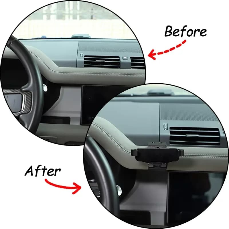 Supporto per telefono cellulare in lega di alluminio Trim per Land Rover Defender 90 110 130 2020-2024 Accessori per supporto per telefono cellulare per presa d'aria per auto