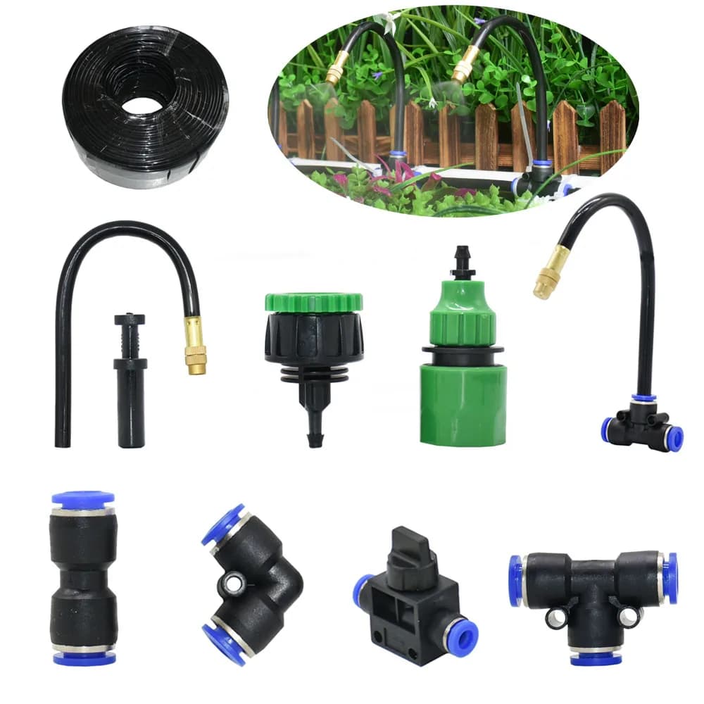 8mm Drop Irrigation Kit with Fa-da-te 20mm Nebulizer Ugello in Garden Pipe Brass, Micro Drop Irrigation with Block