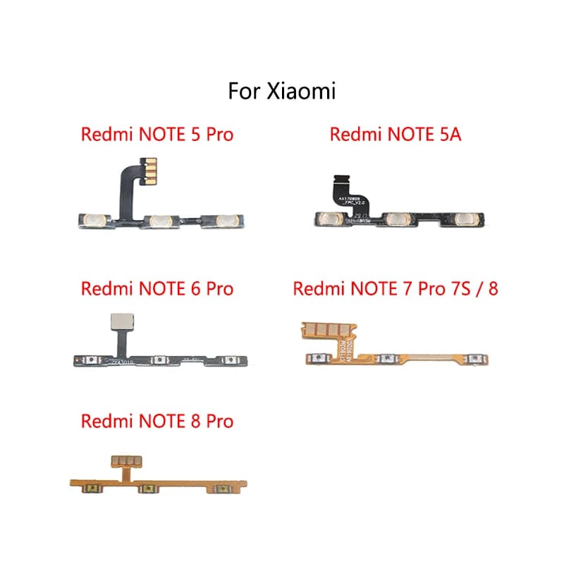 Interruttore del pulsante di accensione Pulsante di disattivazione del volume Cavo flessibile di accensione/spegnimento per Xiaomi Redmi NOTE 7 Pro 8 5 6 5A 7S