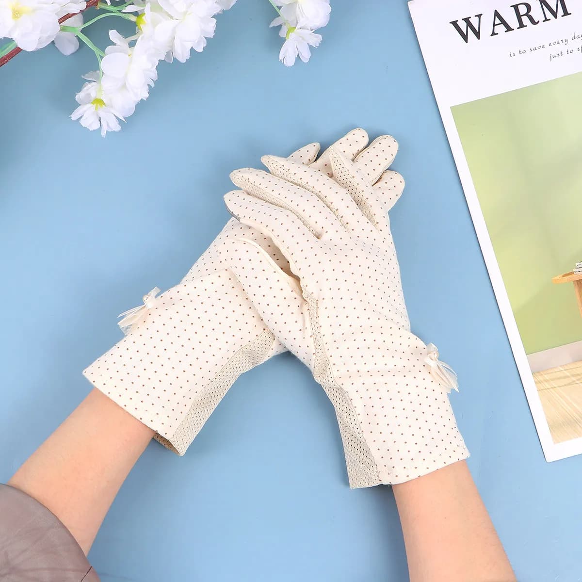 1 pair of protective gloves for women's sunscreen, elegant protective gloves for sun protection, for outdoor driving, costume accessories