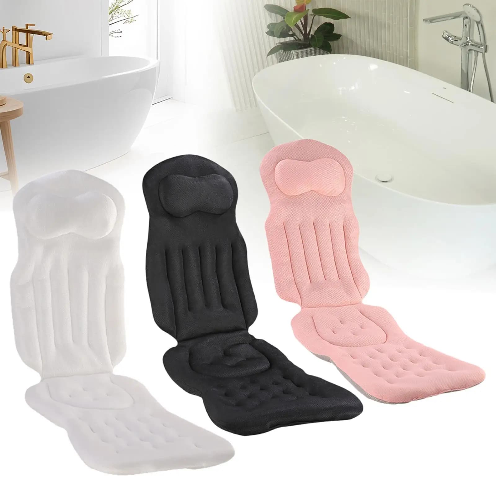 Cuscino da bagno completo per la schiena completa, supporto per la testa e il collo per adulti, traspirante, ad asciugatura rapida, antiscivolo, per cuscino da vasca regalo