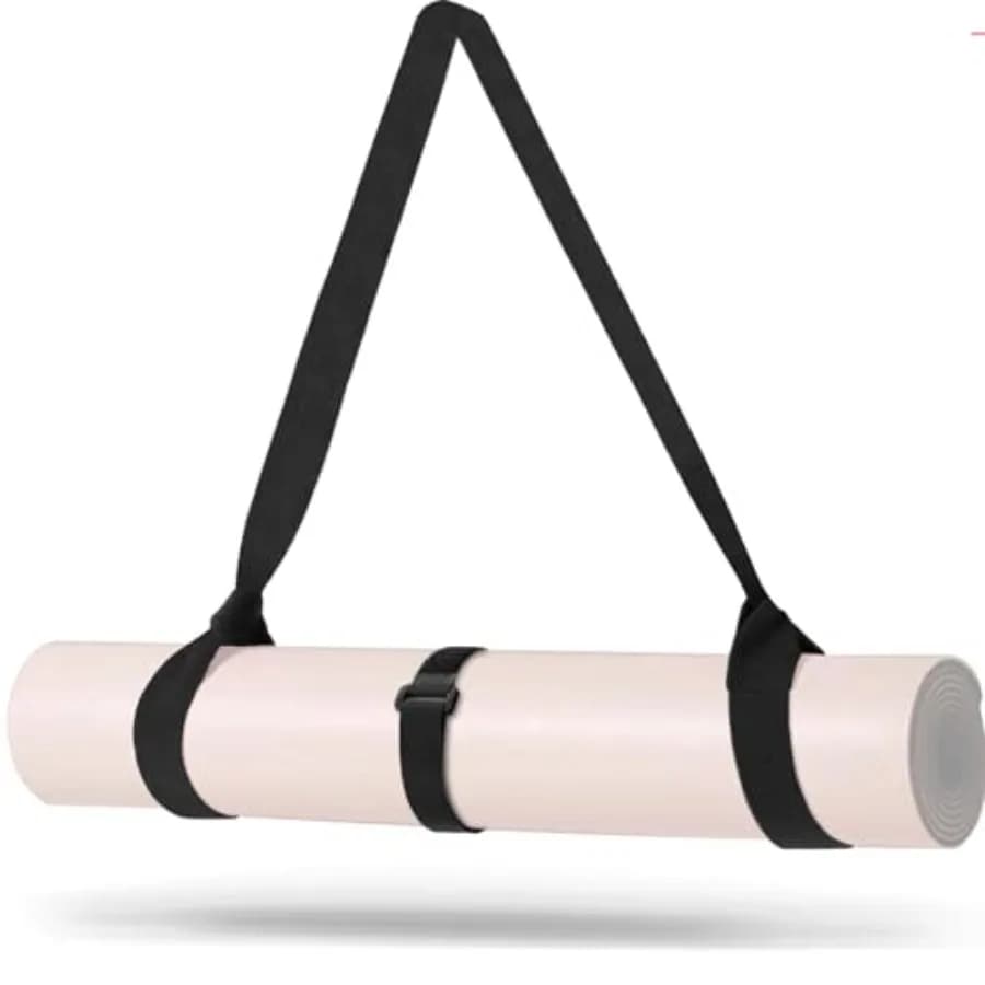 Cinghia per il trasporto del tappetino da yoga - Cinghia regolabile, spessa e larga per il trasporto del tappetino o per lo stretching, nera