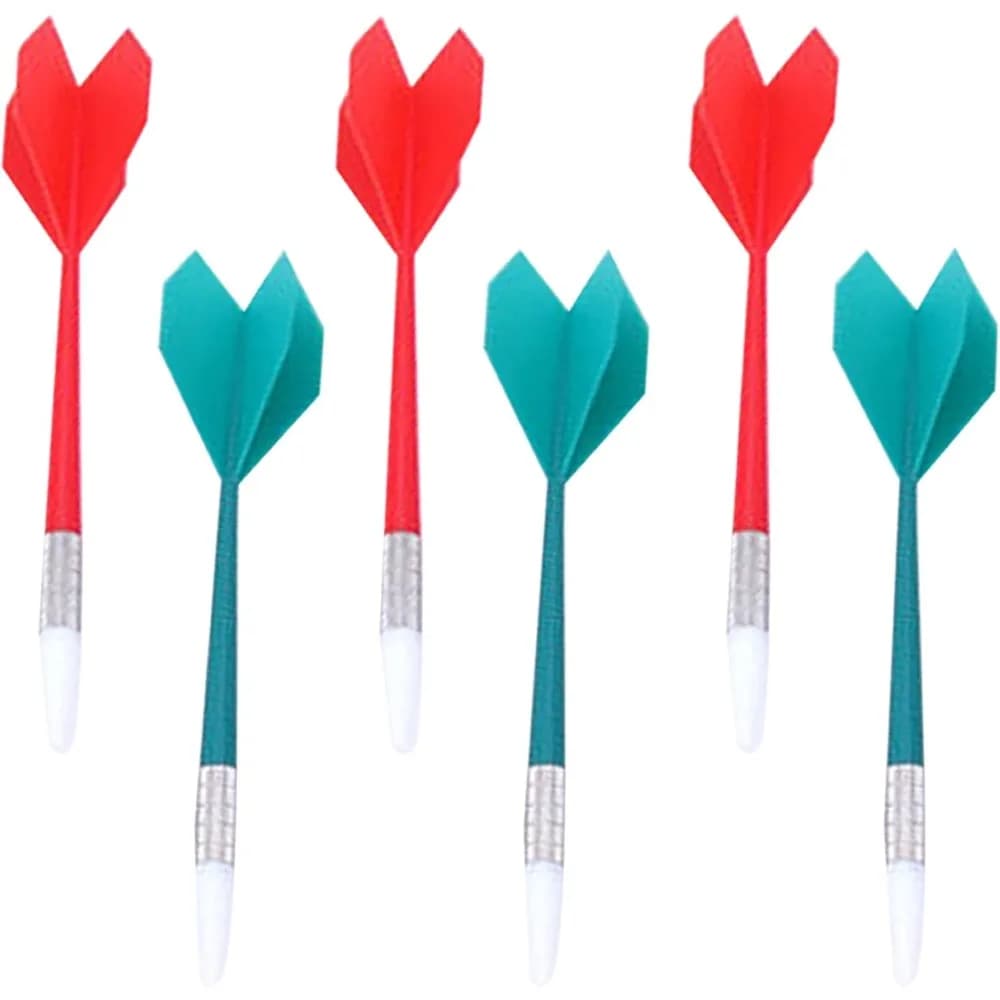 Freccette con punta morbida da 6 pezzi Freccette in plastica delicata per freccette morbide Grandi giochi per interni in ufficio per bambini e adulti (Rosso+Verde)