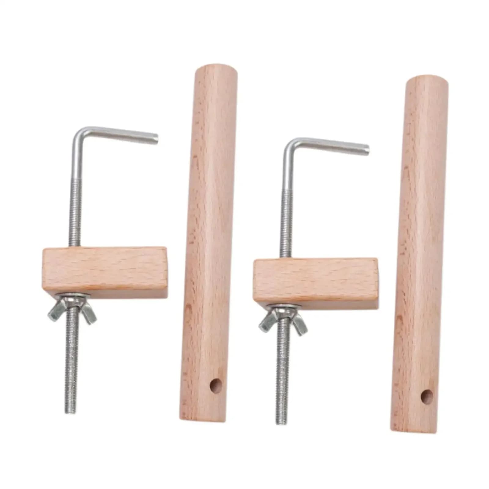 2Pcs Weaving Loom Pegs Wooden Desk Warping Clamp Set Handcraft for Beginners DIY Jig Bracelet Maker Warping Pegs Multipurpose