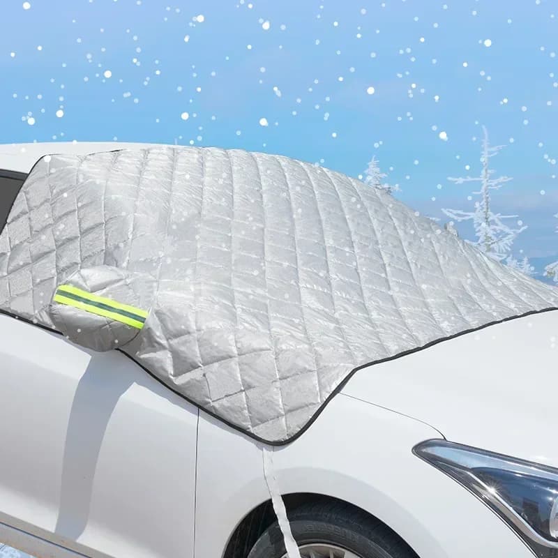 NUOVA copertura per auto in cotone ispessito mezza faccia parabrezza scudo da neve carrozza antigelo tenda per auto anti-neve transfrontaliera